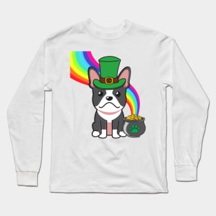 Funny french bulldog celebrates st patricks day Long Sleeve T-Shirt